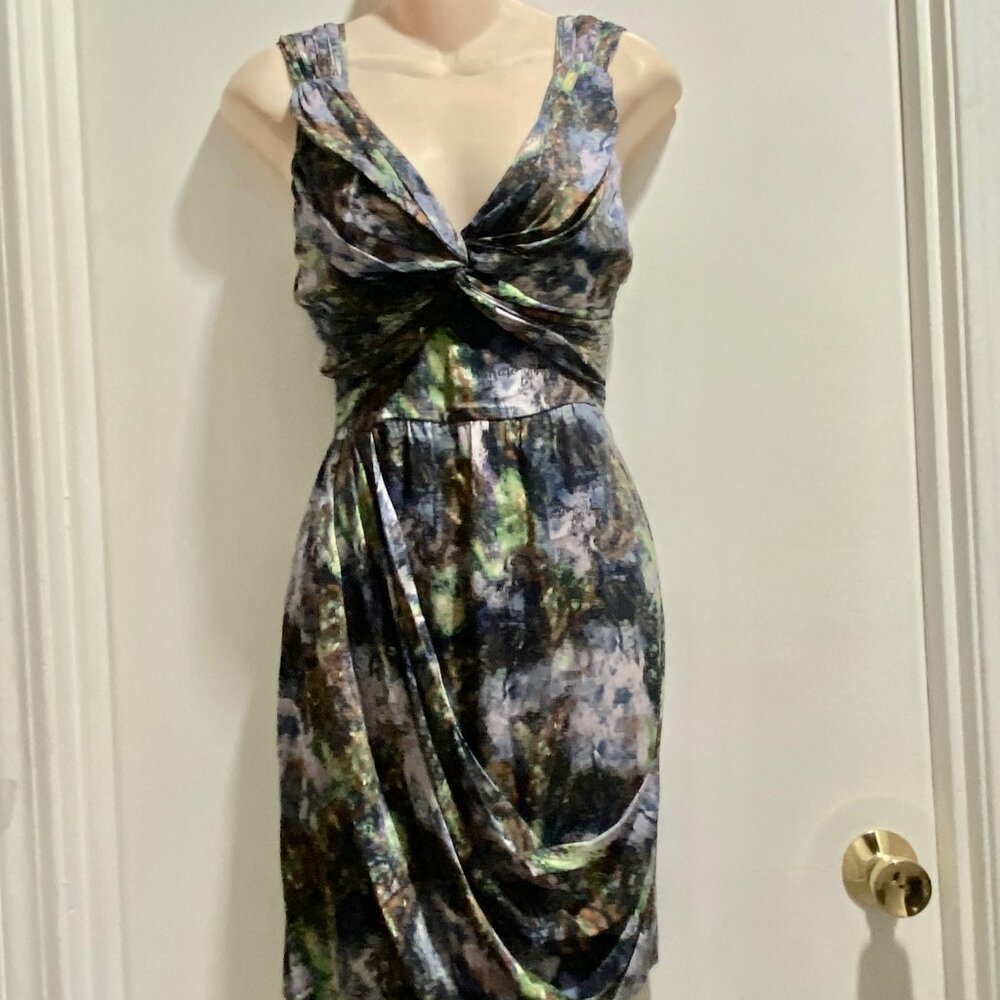 C. Malandrino Silk Y2K Babydoll Whimsigoth Fairy Twist Draped Mini Dress 4